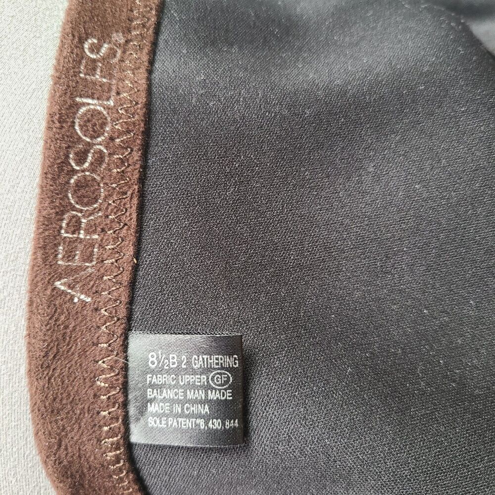 Aerosoles 2 Gathering Brown Stretch Faux Suede Tall Platform Wedge Boots Sz 8.5 - Picture 9 of 10